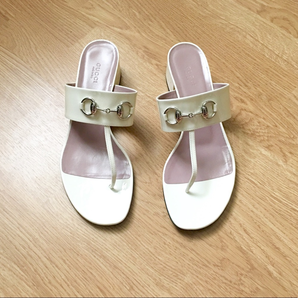 Gucci Liliane Block-Heel Patent Leather Sandals 39